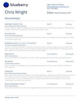 Chris Wright Editor A​ Vid, Premiere, FCP