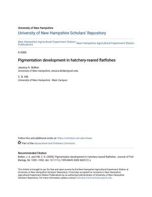 Pigmentation Development in Hatchery-Reared Flatfishes