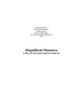 Magnificent Monsters: a Place for the Social Artist in Visual Art