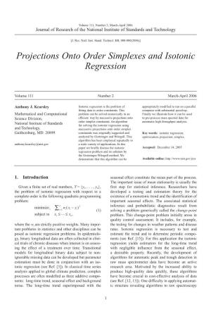 Projections Onto Order Simplexes and Isotonic Regression