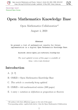 Open Mathematics Knowledge Base