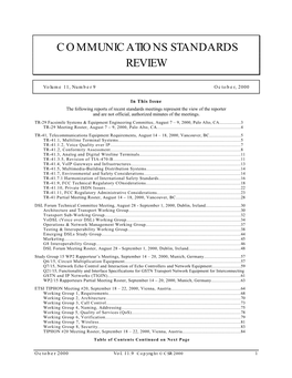 Communications Standards Review