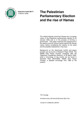 The Palestinian Parliamentary Election and the Rise of Hamas