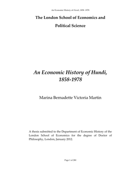An Economic History of Hundi, 1858-1978