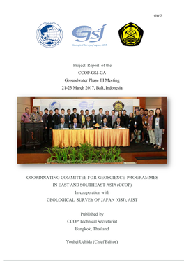Project Report of the CCOP-GSJ-GA Groundwater Project Phase III