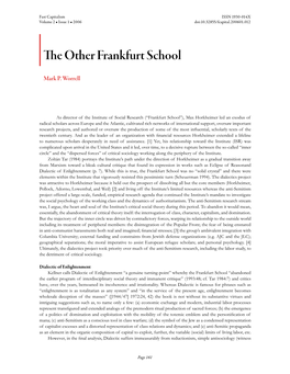 The Other Frankfurt School