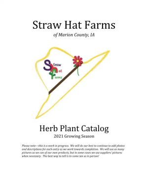 Herb Plant Catalog 2021 Growing Season