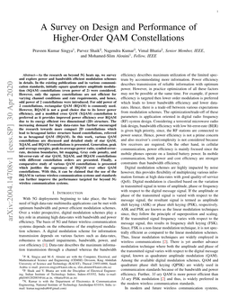 A Survey on Design and Performance of Higher-Order QAM Constellations