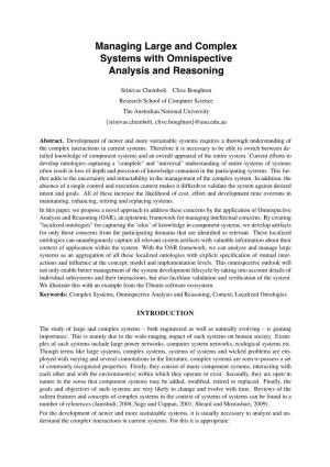 Managing Large and Complex Systems with Omnispective Analysis and Reasoning