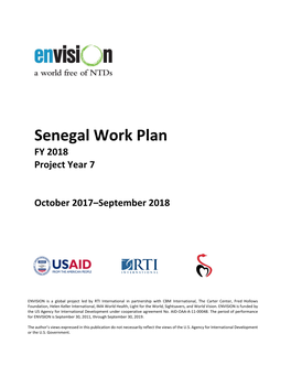 Senegal Work Plan FY 2018 Project Year 7