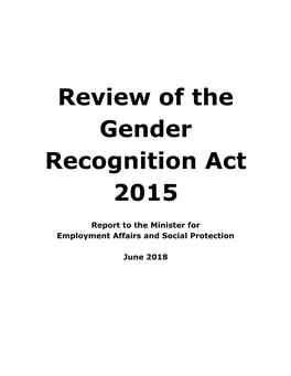 Review of the Gender Recognition Act 2015