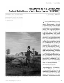 MONUMENTS to the MOTHERLAND the Lost Gothic Houses of John George Howard (1803-1890)1