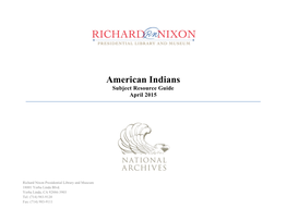American Indians Subject Resource Guide April 2015