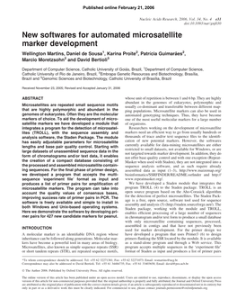 New Softwares for Automated Microsatellite Marker Development