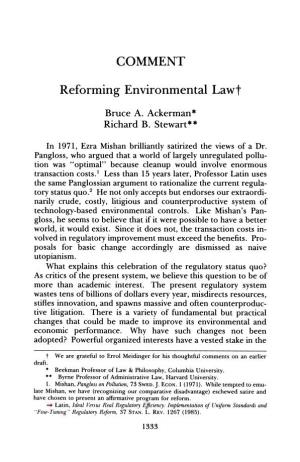 Reforming Environmental Lawt Bruce A