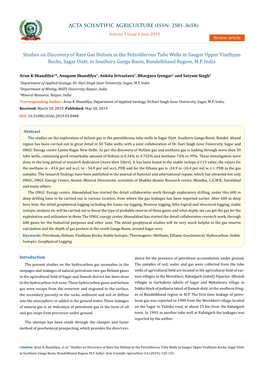 Studies on Discovery of Rare Gas Helium in the Petroliferous Tube Wells in Saugor Upper Vindhyan Rocks, Sagar Distt