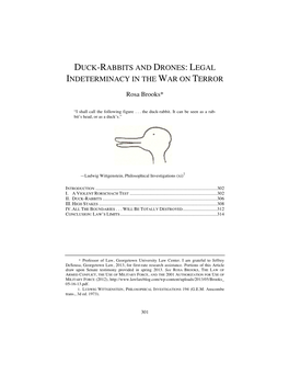 Duck-Rabbits and Drones: Legal Indeterminacy in the War on Terror