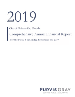 Comprehensive Annual Financial Report for the Fiscal Year Ended September 30, 2019