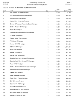 November 21, 2020 Gun Auction (PDF)