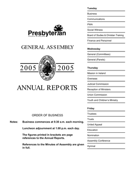 Reports to the General Assembly 2005