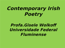 A Few Contemporary Irish and Portuguese Women Poets