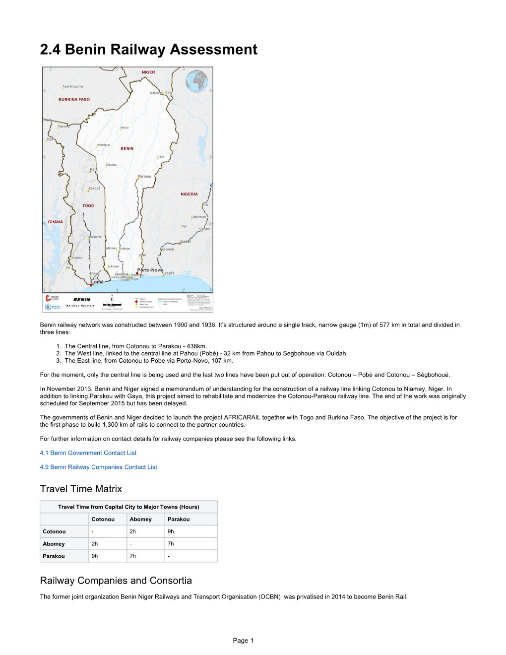 2.4 Benin Railway Assessment