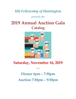 2019 Annual Auction Gala Catalog