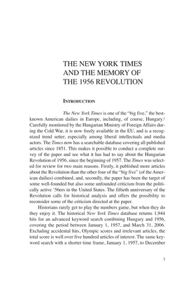 The New York Times and the Memory of the 1956 Revolution