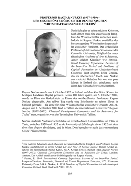 103 Professor Ragnar Nurkse (1907–1959)