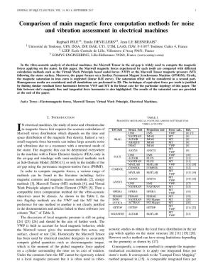 Comparison of Main Magnetic Force Computation Methods for Noise and Vibration Assessment in Electrical Machines