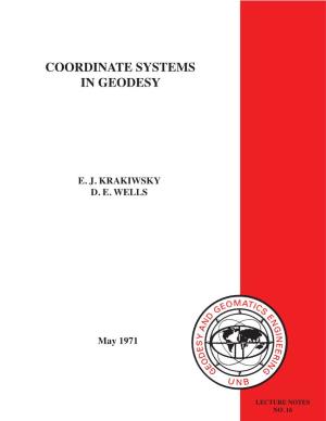 Coordinate Systems in Geodesy
