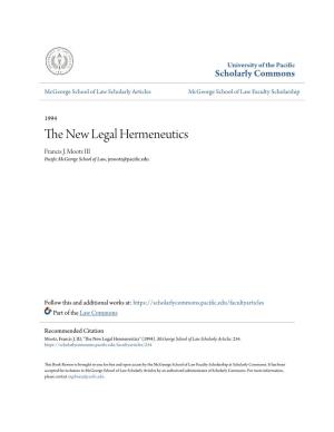 The New Legal Hermeneutics
