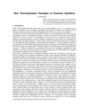 New Thermodynamic Paradigm of Chemical Equilibria