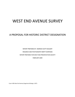 West End Avenue Survey