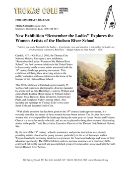 New Exhibition “Remember the Ladies” Explores the Women Artists of the Hudson River School