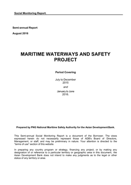 Maritime Waterways and Safety Project