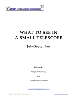 What to See in a Small Telescope