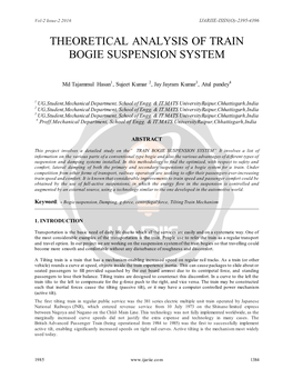 Theoretical Analysis of Train Bogie Suspension System
