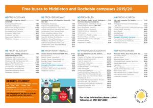 Free Buses to Middleton and Rochdale Campuses 2019/20
