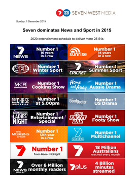 Seven Dominates News and Sport in 2019