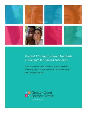 Thanks! a Strengths-Based Gratitude Curriculum for Tweens and Teens