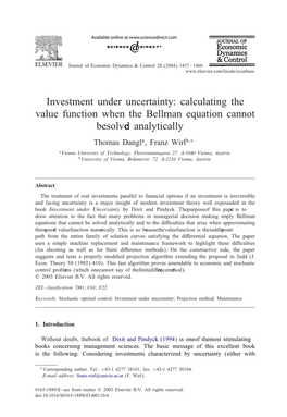 Calculating the Value Function When the Bellman Equation Cannot Be