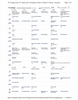 TV Listings Grid, TV Guide and TV Schedule, Where to Watch TV Shows - Screener Page 1 of 5