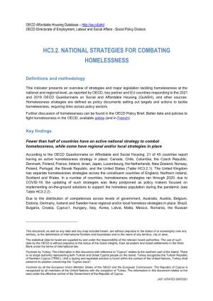 Hc3.2. National Strategies for Combating Homelessness