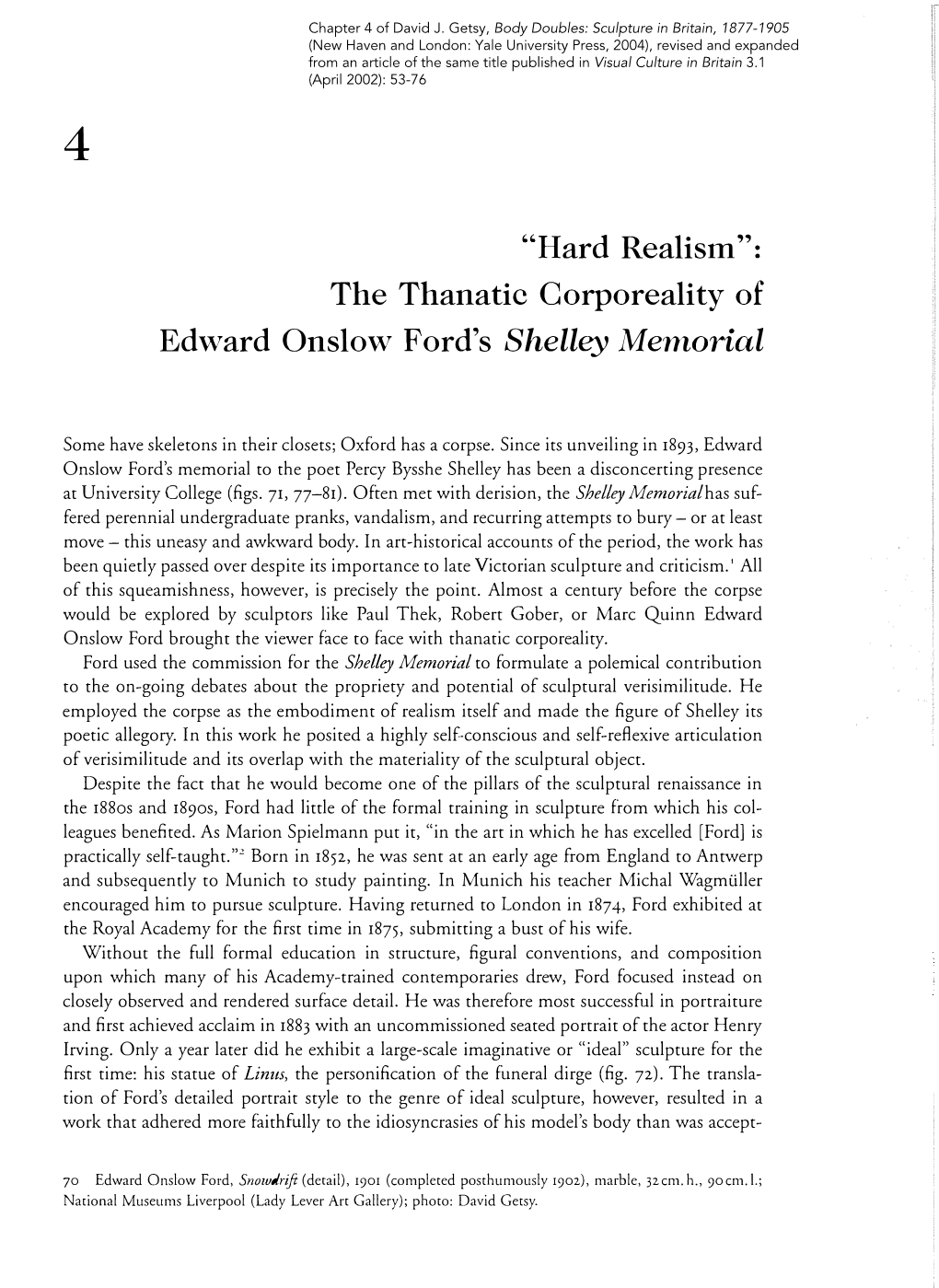 The Thanatic Corporeality of Edward Onslow Ford's Shelley Memorial