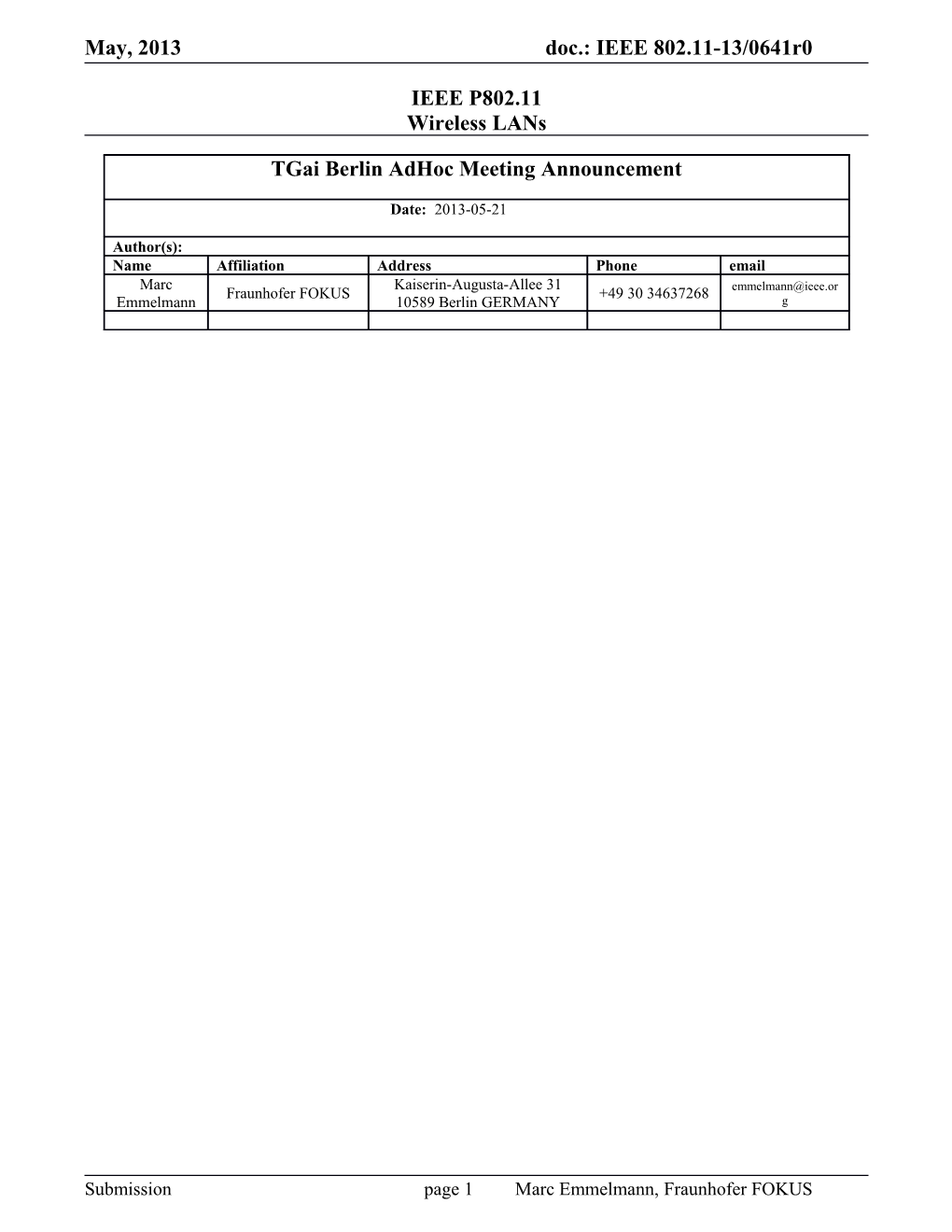 IEEE P802.11 Wireless Lans s13