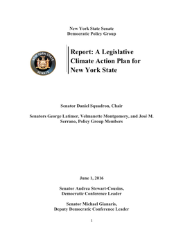 A Legislative Climate Action Plan for New York State