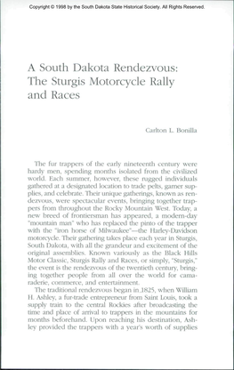 A South Dakota Rendezvous: the Sturgis Motorcycle Rally and Races