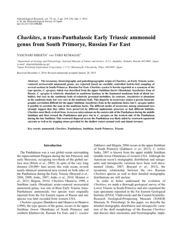 Shigeta, Y. & T. Kumagae, 2015. Churkites, a Trans-Panthalassic Early Triassic Ammonoid Genus from South