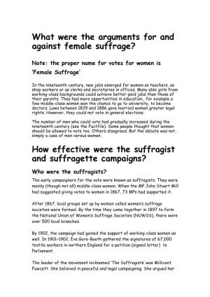 How Effective Were the Suffragist and Suffragette Campaigns?